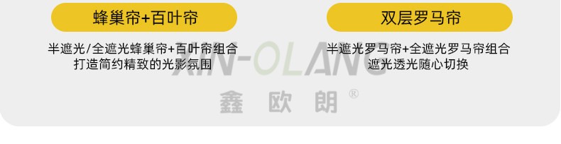 双层电动日夜蜂巢罗马帘 静音遮光窗帘 太阳能充电锂电池款电机 详情图14