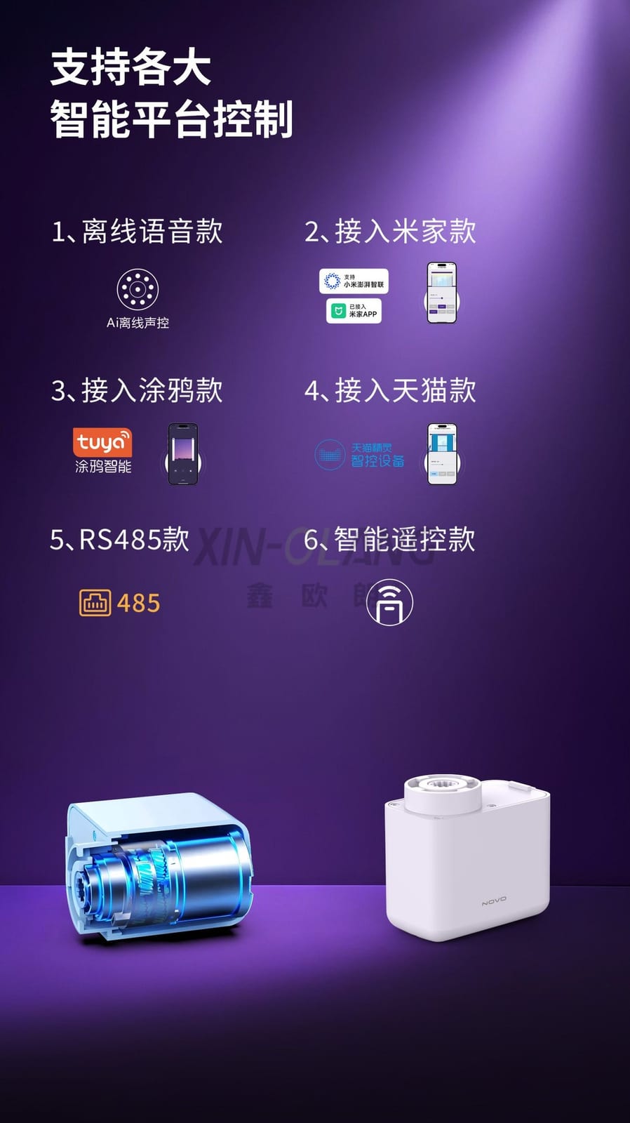 N99 无刷 mini 隐藏电动窗帘轨道|静音全自动智能电机 支持米家蓝牙2.0接入整套 详情图3