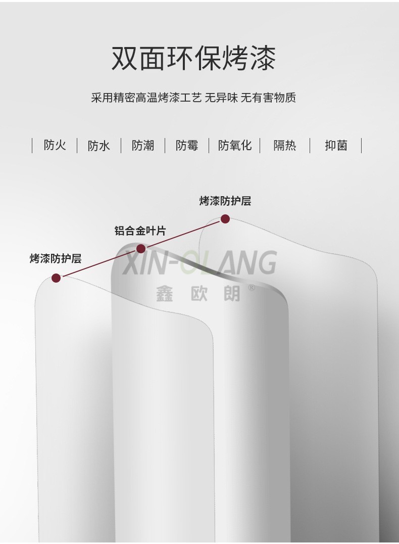 高端铝百叶窗帘|L 型(厂型)C 型叶片防水免打孔 厨卫办公室百叶帘定制 详情图7