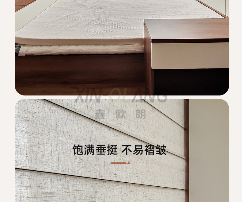 仿麻面料法式罗马帘｜折叠升降遮阳透光 卧室书房茶室装饰窗帘定制 详情图10